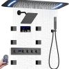 Luxurious LED Rainfall Shower System with Jets & Display