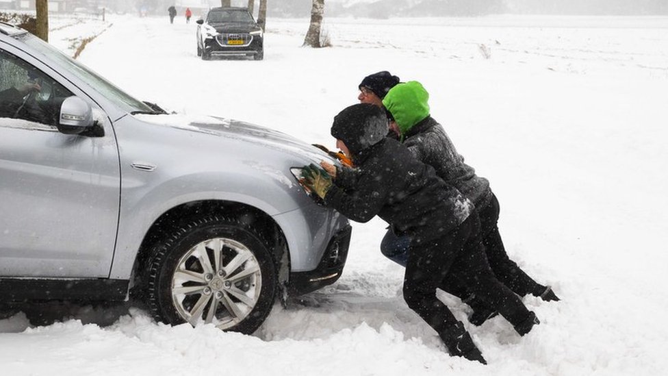 Severe Winter Storm Netherlands Disrupts Transport