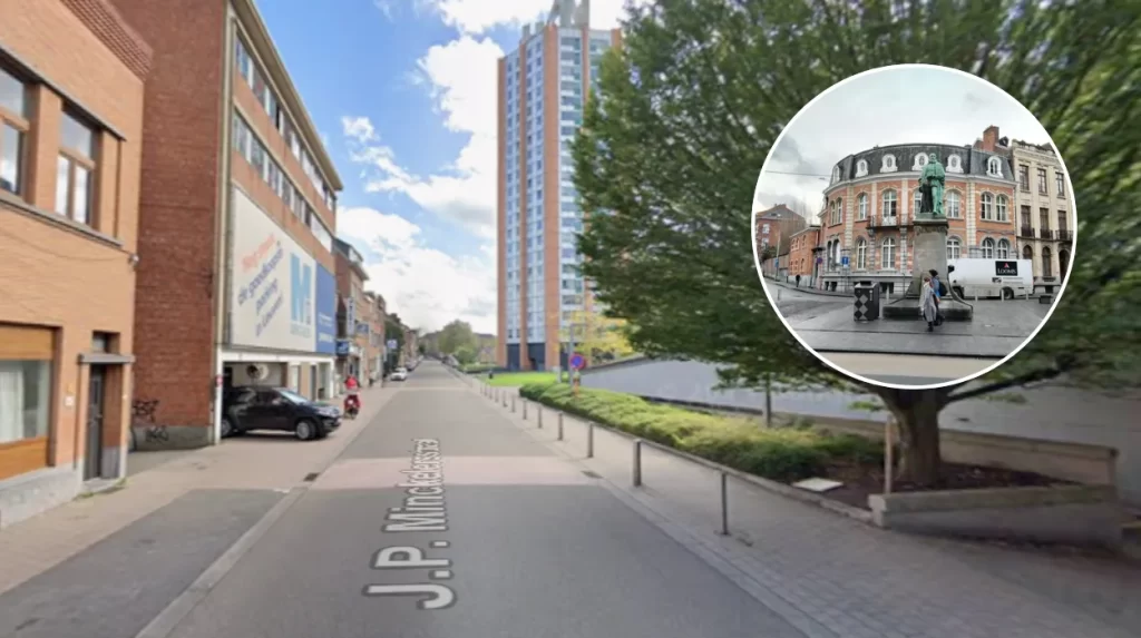 Temporary waste bin sparks controversy near Leuven statue