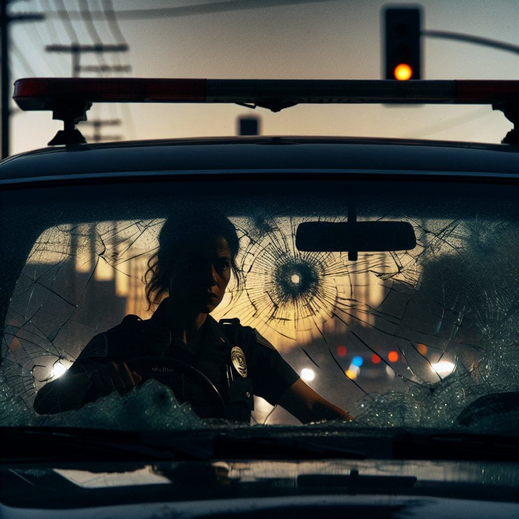 Video shows officer trapped inside cruiser as vandals smash windshield