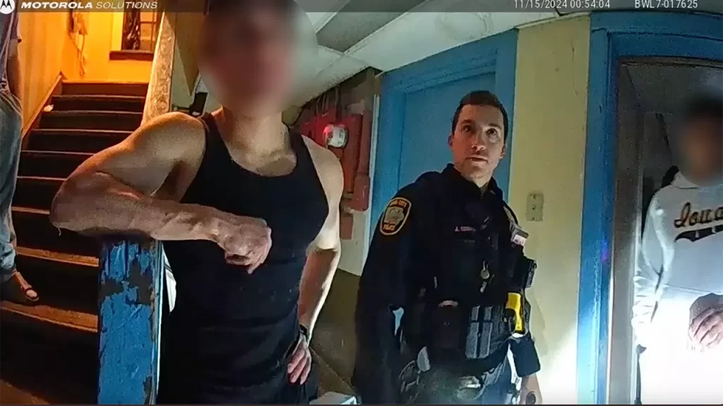 Bizarre bodycam video shows alleged hazing incident in dingy frat house basement