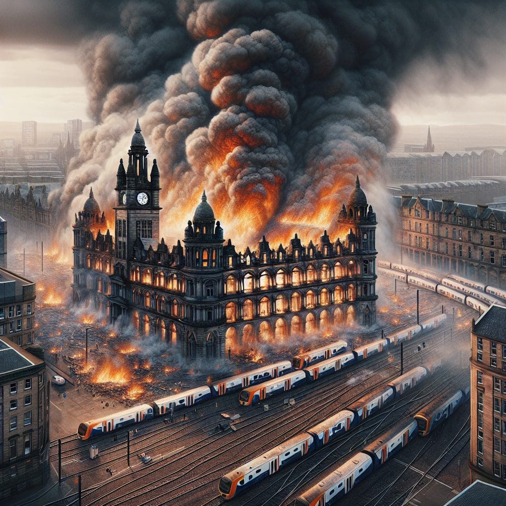 Blaze in Glasgow Devastates Historic Structure and Disrupts Train Operations