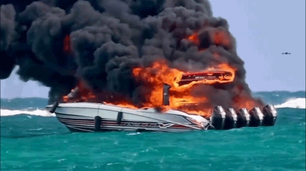 Nebraska tourists rescued after boat catches fire off Miami Beach