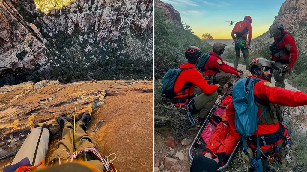 Climber stranded 600 feet up Nevada rock face rescued in 7-hour operation