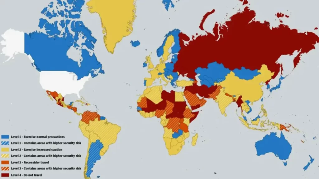 State Department map shows world’s most dangerous countries
