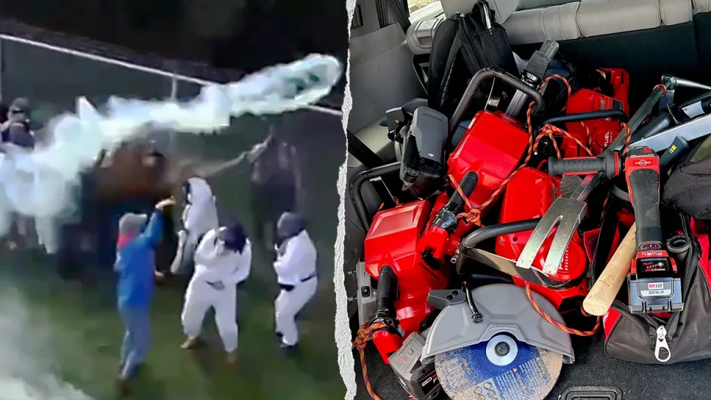 Officers use tear gas at Ridglan Farms as activists storm beagle facility