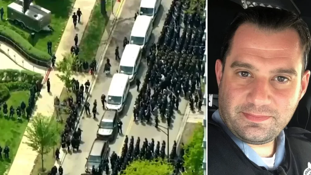 Officers honor Chicago cop allegedly killed by man on pretrial release