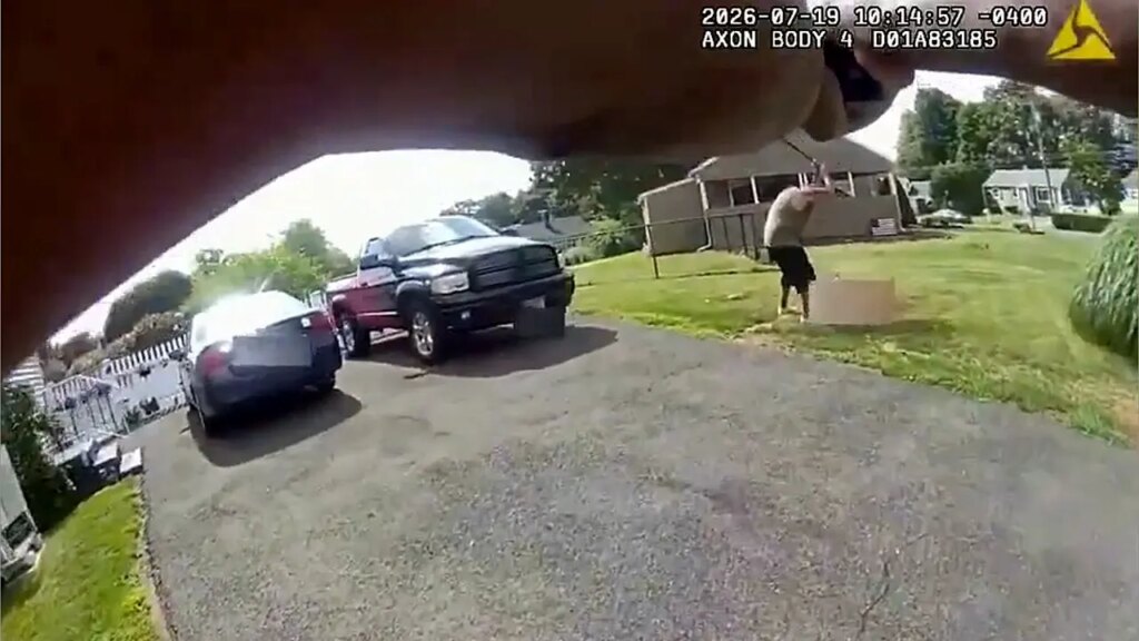 Meriden police body cam shows officer shoot man during bat attack