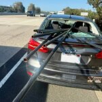 California driver survives after metal pipes pierce car in highway crash